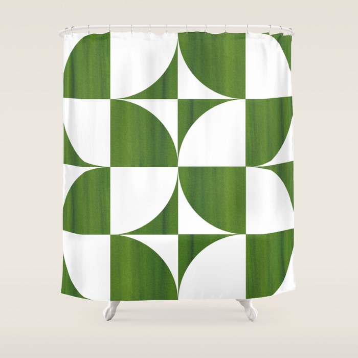 Quadrants (Matcha Green) Shower Curtain Gallery Image 1