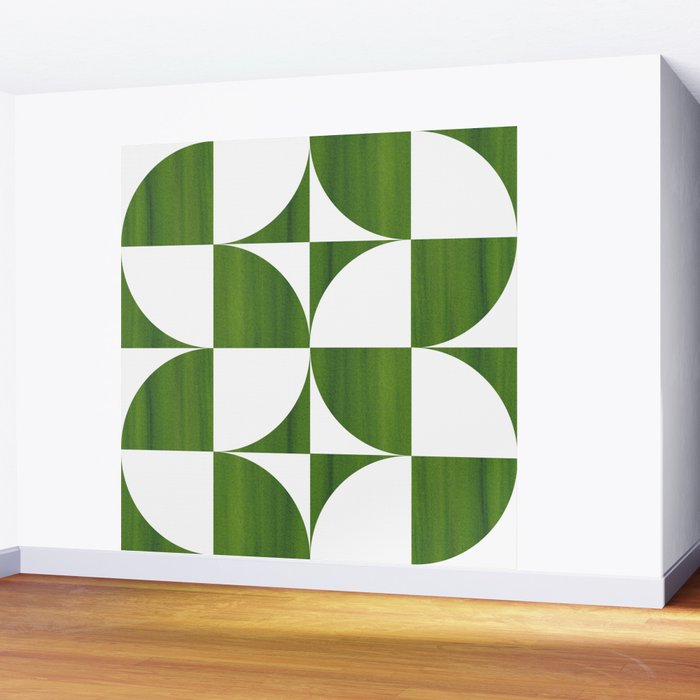 Quadrants (Matcha Green) Wall Mural Gallery Image 2