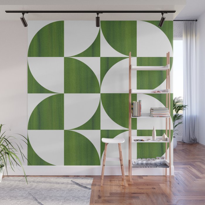 Quadrants (Matcha Green) Wall Mural Gallery Image 1