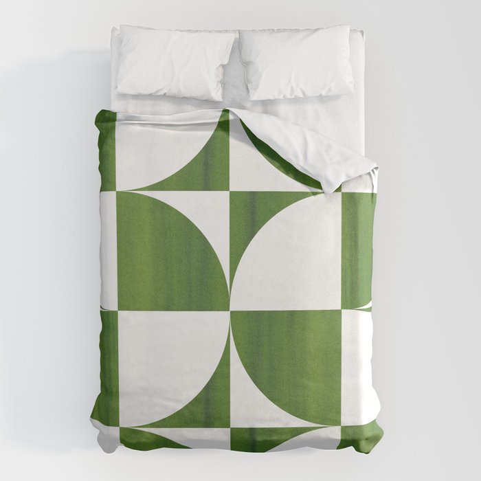 Quadrants (Matcha Green) Duvet Cover Gallery Image 6