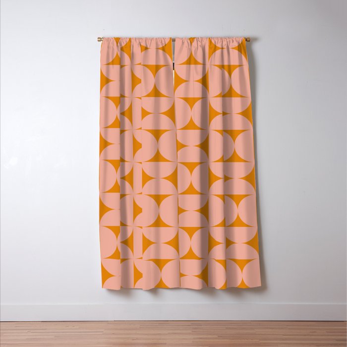 Bauhaus Mid Century Modern Geometric Pattern V Window Curtain Gallery Image 3