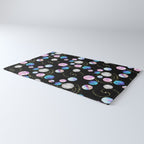 Outer Space: Planets, Galaxies, and Stars (watercolor and gold) Pattern Rug Gallery Image 3