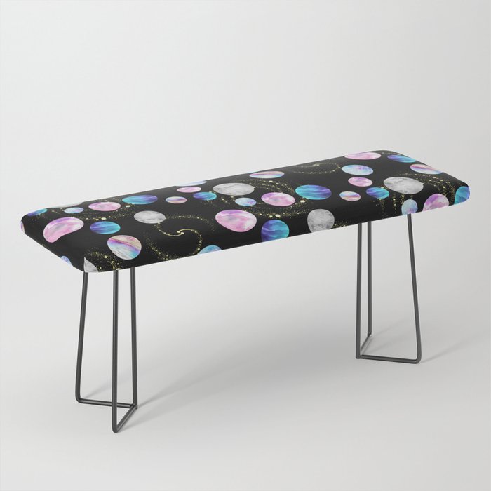 Outer Space: Planets, Galaxies, and Stars (watercolor and gold) Pattern Bench Gallery Image 1