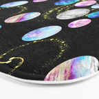 Outer Space: Planets, Galaxies, and Stars (watercolor and gold) Pattern Bath Mat Gallery Image 3