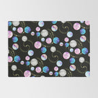 Outer Space: Planets, Galaxies, and Stars (watercolor and gold) Pattern Rug Gallery Image 2