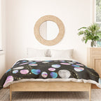 Outer Space: Planets, Galaxies, and Stars (watercolor and gold) Pattern Duvet Cover Gallery Image 3