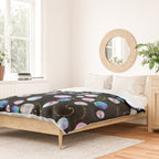 Outer Space: Planets, Galaxies, and Stars (watercolor and gold) Pattern Duvet Cover Gallery Image 2