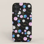 Outer Space: Planets, Galaxies, and Stars (watercolor and gold) Pattern iPhone Case Gallery Image 1