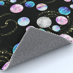 Outer Space: Planets, Galaxies, and Stars (watercolor and gold) Pattern Rug Gallery Image 4