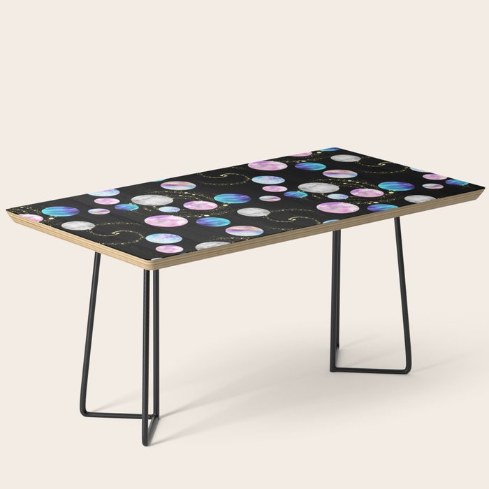 Outer Space: Planets, Galaxies, and Stars (watercolor and gold) Pattern Coffee Table Gallery Image 1