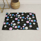 Outer Space: Planets, Galaxies, and Stars (watercolor and gold) Pattern Rug Gallery Image 1