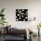 Outer Space: Planets, Galaxies, and Stars (watercolor and gold) Pattern Wood Wall Art Gallery Image 2