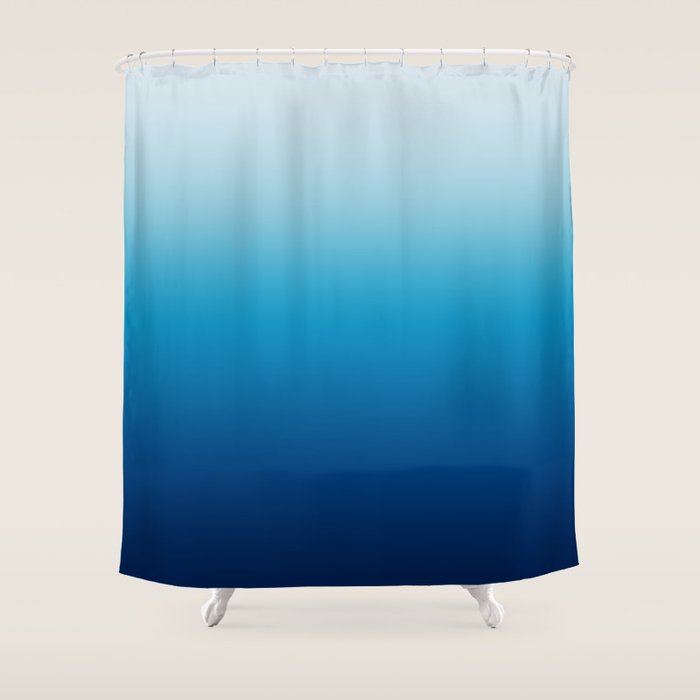 Sky and Ocean Blue Ombre Shower Curtain Gallery Image 1