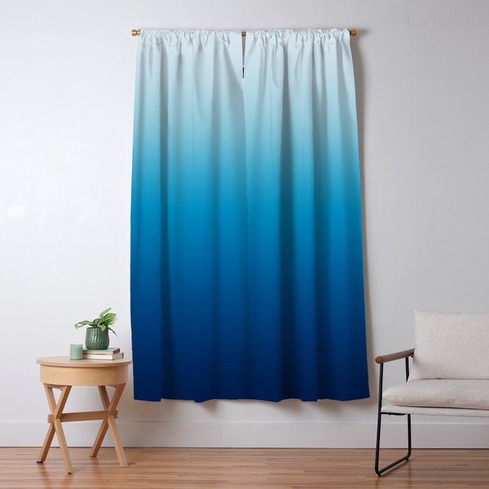 Sky and Ocean Blue Ombre Window Curtain Gallery Image 5