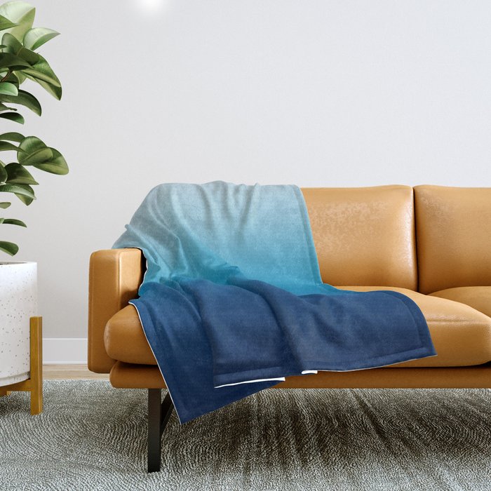 Sky and Ocean Blue Ombre Throw Blanket Gallery Image 1