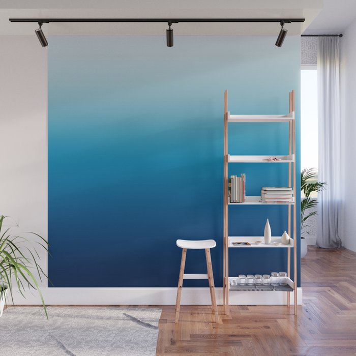 Sky and Ocean Blue Ombre Wall Mural Gallery Image 1