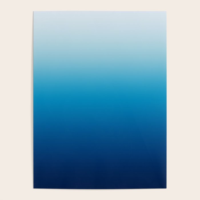 Sky and Ocean Blue Ombre Poster Gallery Image 4