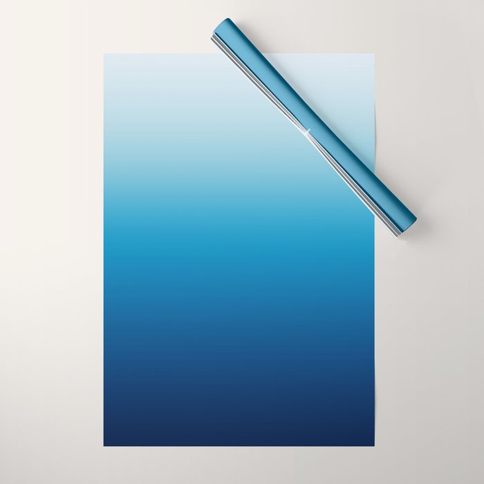 Sky and Ocean Blue Ombre Wrapping Paper Gallery Image 1