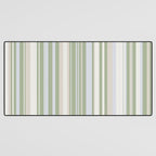 Sage Stripes - Vertical Striped Pattern in Sage Green, Almond Beige, Pale Gray, and Cream Desk Mat Gallery Image 3