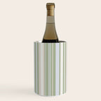 Sage Stripes - Vertical Striped Pattern in Sage Green, Almond Beige, Pale Gray, and Cream Wine Chiller Gallery Image 1