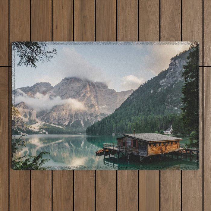 Mountain Lake Cabin Retreat Outdoor Rug Gallery Image 1