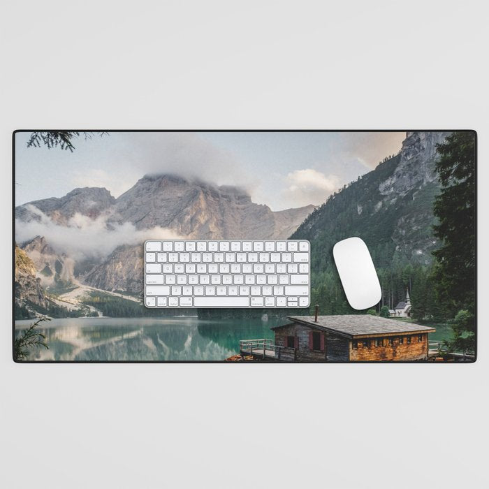 Mountain Lake Cabin Retreat Desk Mat Gallery Image 1