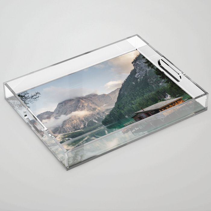 Mountain Lake Cabin Retreat Acrylic Tray Gallery Image 1
