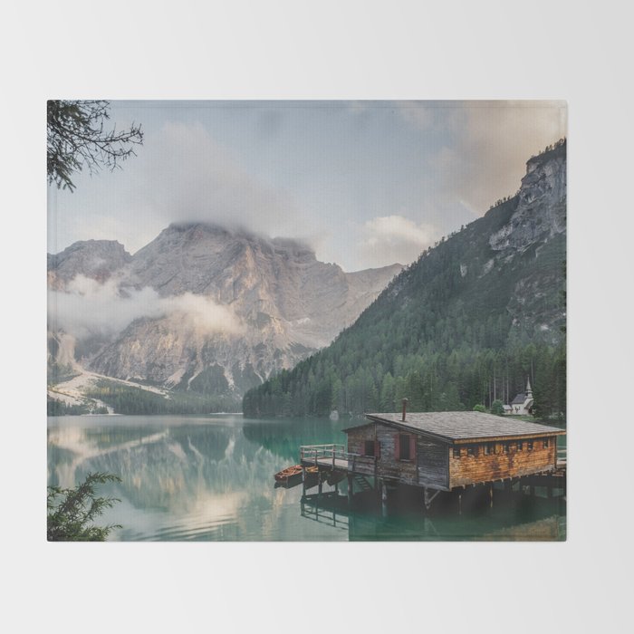 Mountain Lake Cabin Retreat Throw Blanket Gallery Image 2
