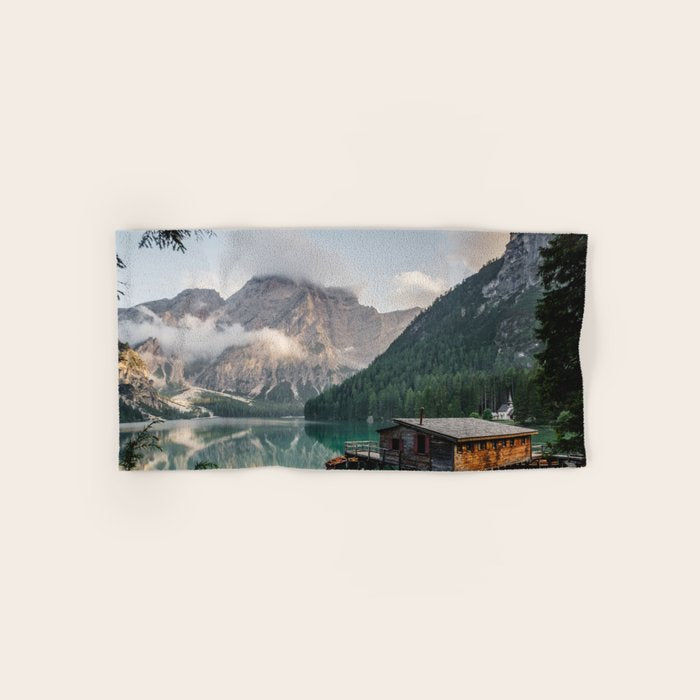 Mountain Lake Cabin Retreat Bath Towel Gallery Image 1