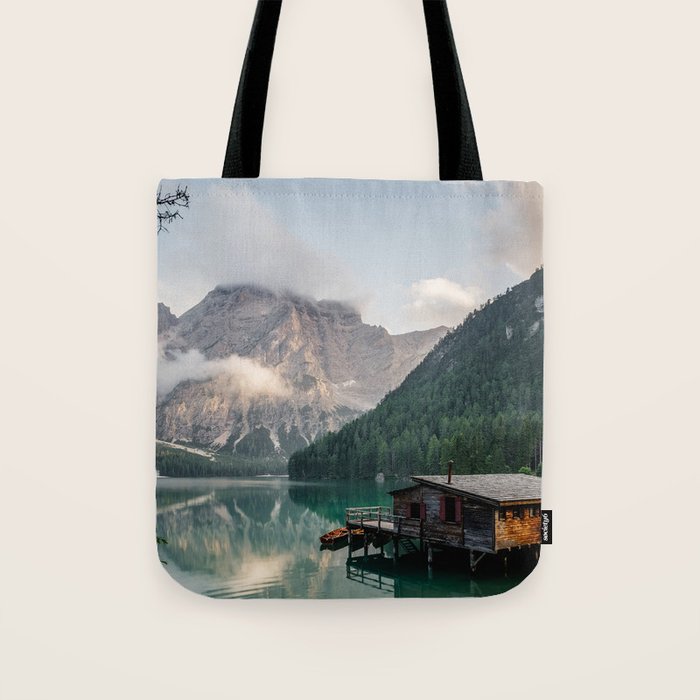 Mountain Lake Cabin Retreat Tote Bag Gallery Image 1