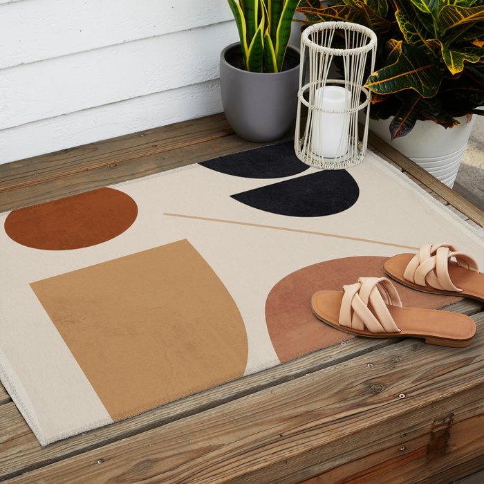 Modern Abstract Minimal Shapes 223 Outdoor Rug Gallery Image 2