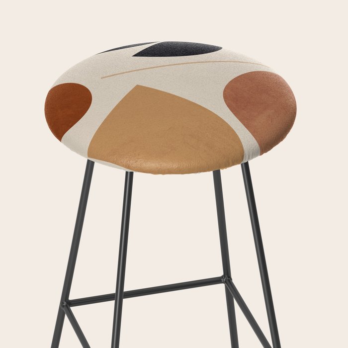 Modern Abstract Minimal Shapes 223 Stool Gallery Image 2