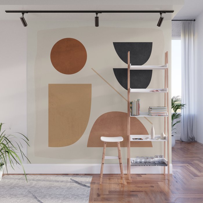 Modern Abstract Minimal Shapes 223 Wall Mural Gallery Image 1