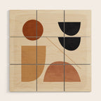 Modern Abstract Minimal Shapes 223 Wood Wall Art Gallery Image 1