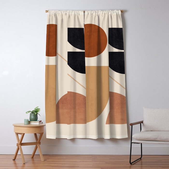 Modern Abstract Minimal Shapes 223 Window Curtain Gallery Image 1