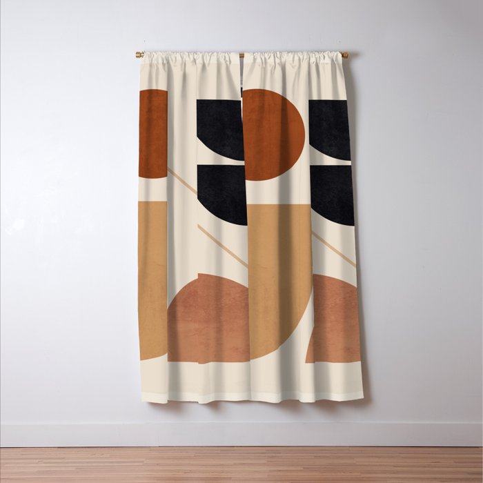 Modern Abstract Minimal Shapes 223 Window Curtain Gallery Image 3
