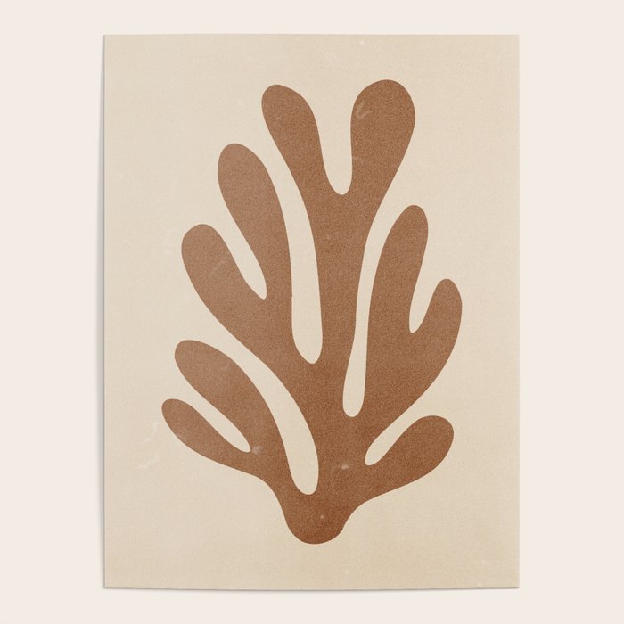 Coral Leaf: Matisse Taupe Brown Edition Poster Gallery Image 4