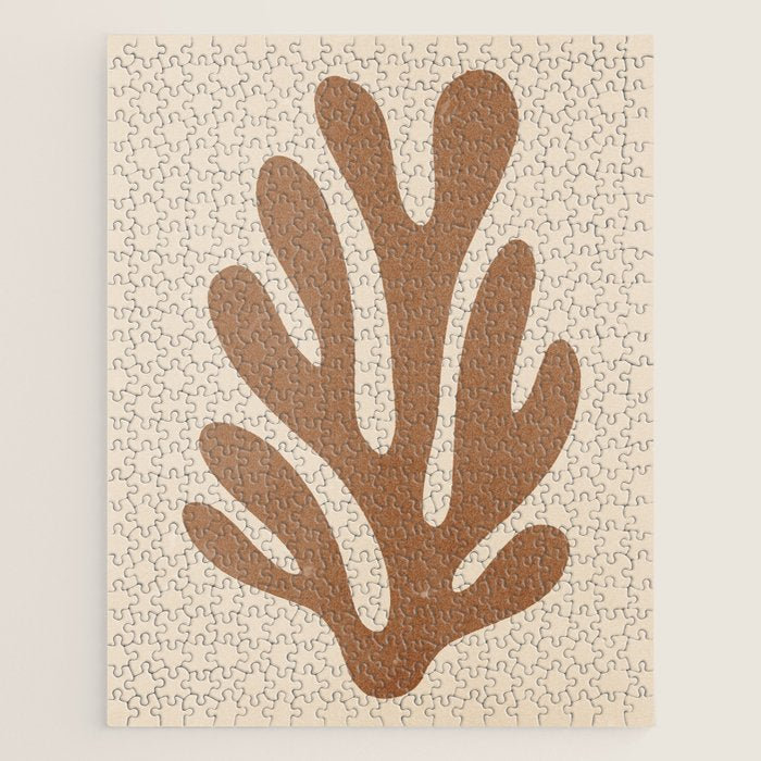 Coral Leaf: Matisse Taupe Brown Edition Jigsaw Puzzle Gallery Image 1