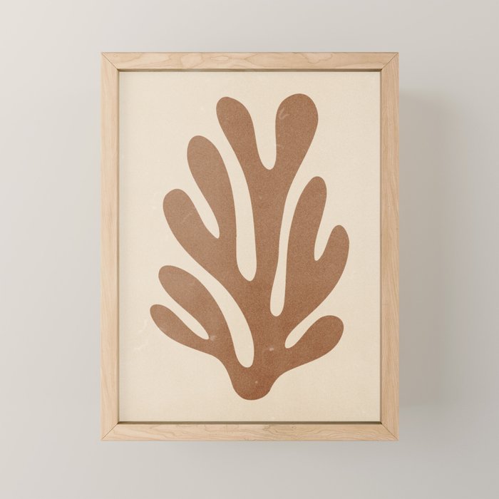 Coral Leaf: Matisse Taupe Brown Edition Mini Art Print Gallery Image 1