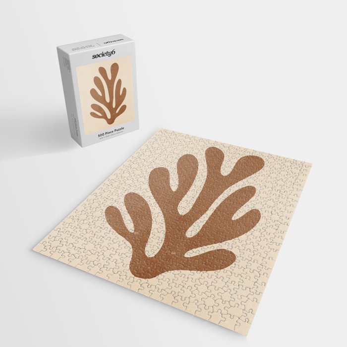 Coral Leaf: Matisse Taupe Brown Edition Jigsaw Puzzle Gallery Image 2