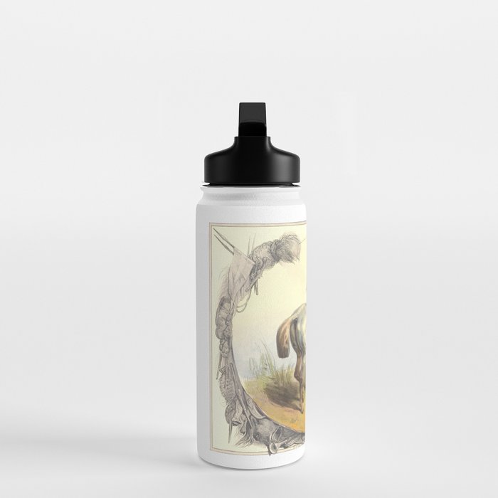 Arabian Horses - Equine Theme Vintage Illustration Water Bottle Gallery Image 3