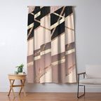 Rose Gold Blush Black Geometric Stripe Glam #1 #geo #decor #art #society6 Window Curtain Gallery Image 5