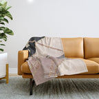 Rose Gold Blush Black Geometric Stripe Glam #1 #geo #decor #art #society6 Throw Blanket Gallery Image 1