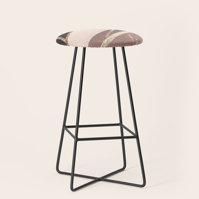 Rose Gold Blush Black Geometric Stripe Glam #1 #geo #decor #art #society6 Stool Gallery Image 1