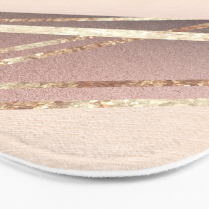 Rose Gold Blush Black Geometric Stripe Glam #1 #geo #decor #art #society6 Bath Mat Gallery Image 3