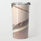 Rose Gold Blush Black Geometric Stripe Glam #1 #geo #decor #art #society6 Travel Mug Gallery Image 2