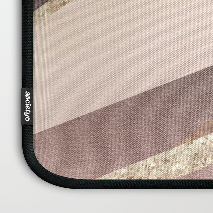 Rose Gold Blush Black Geometric Stripe Glam #1 #geo #decor #art #society6 Laptop Sleeve Gallery Image 3