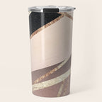 Rose Gold Blush Black Geometric Stripe Glam #1 #geo #decor #art #society6 Travel Mug Gallery Image 1