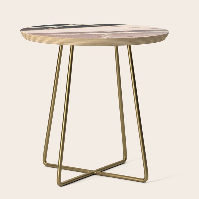 Rose Gold Blush Black Geometric Stripe Glam #1 #geo #decor #art #society6 Side Table Gallery Image 1
