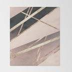 Rose Gold Blush Black Geometric Stripe Glam #1 #geo #decor #art #society6 Throw Blanket Gallery Image 2